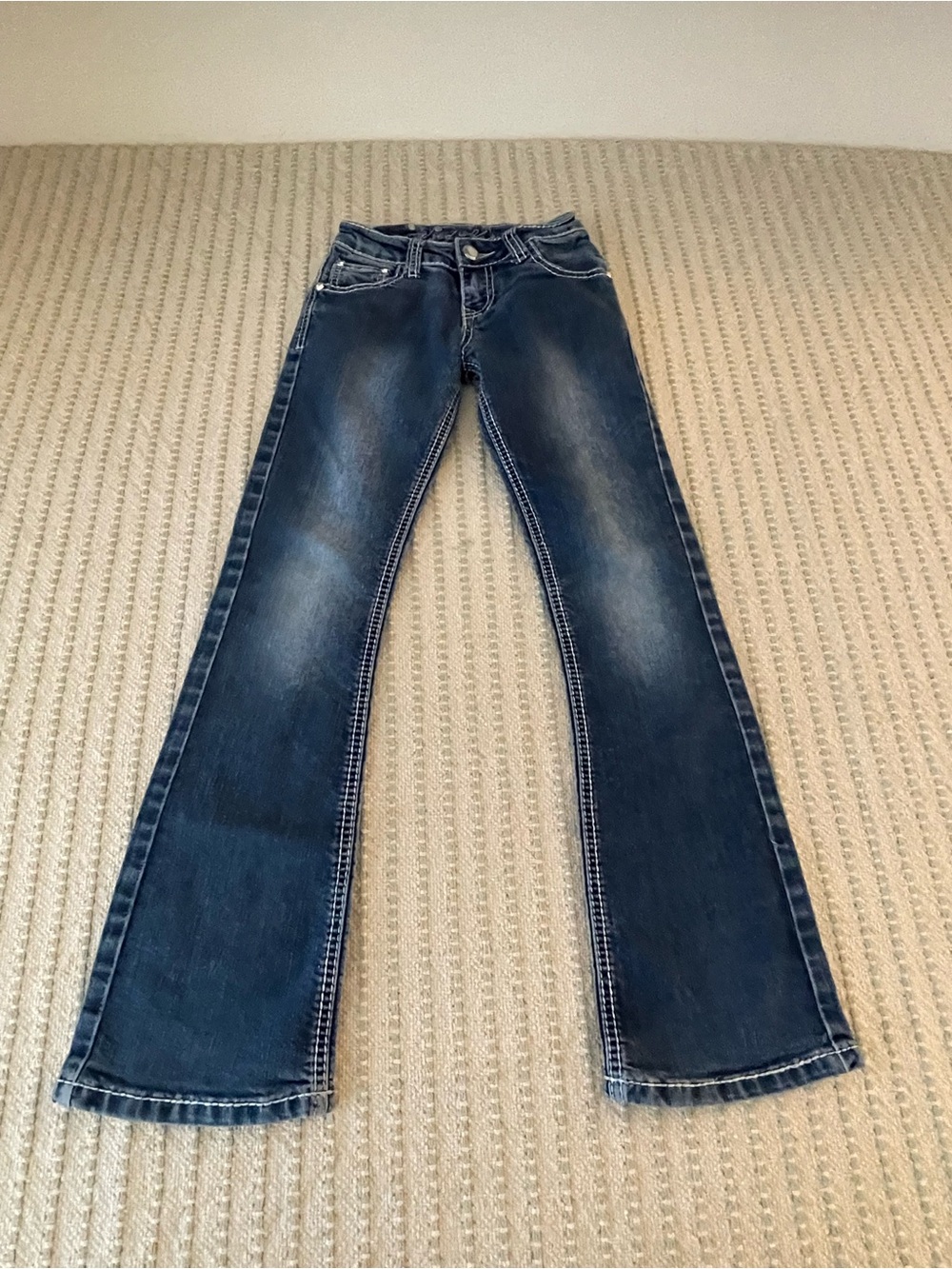 Wired Heart - Girls Bootcut Blue Jeans - Size: 7